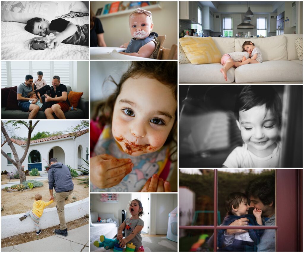 A photo collage with a variety of documentary family photos.