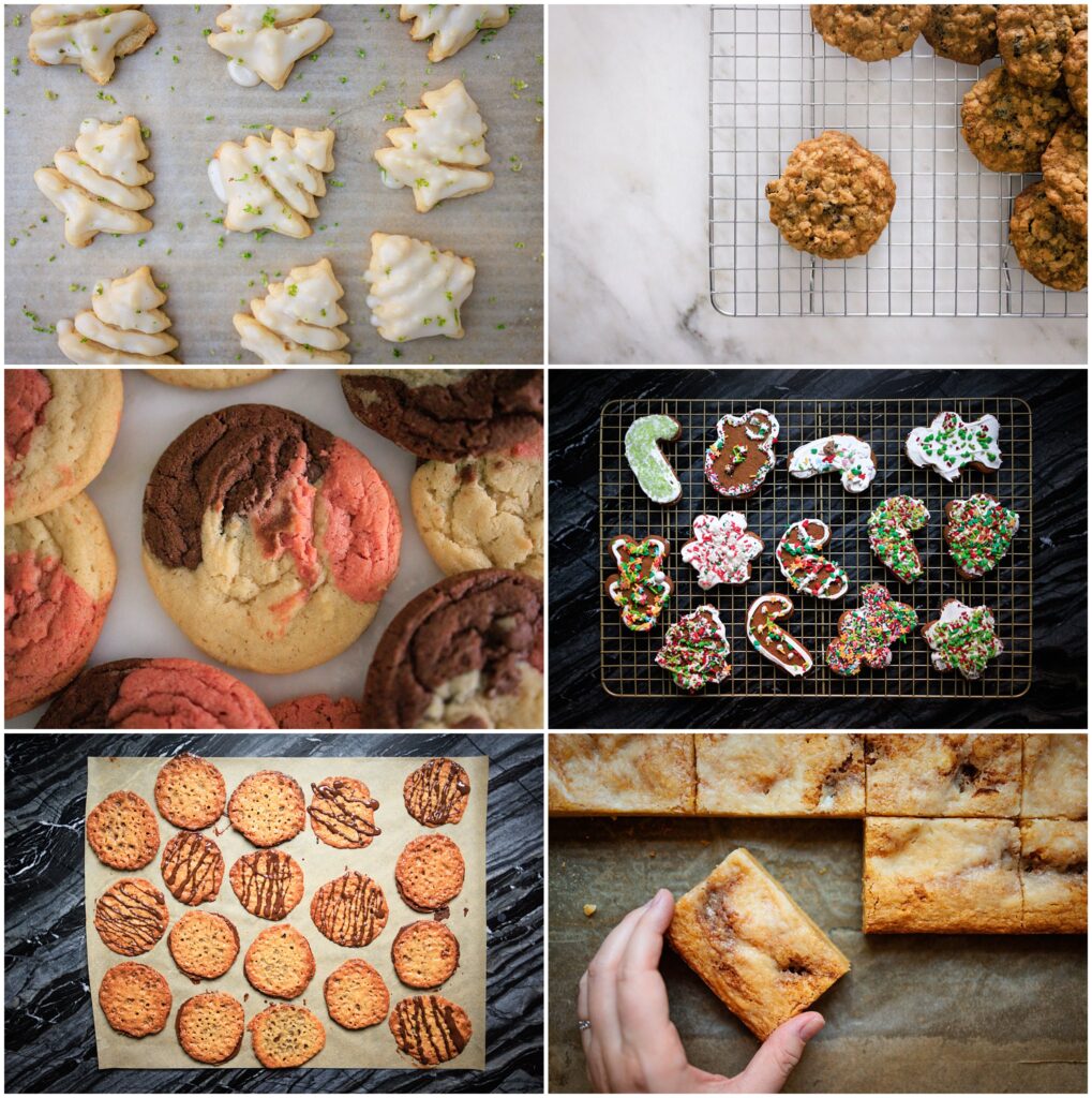 Photo collage of baked goods with easy recipes to make with your kids. 