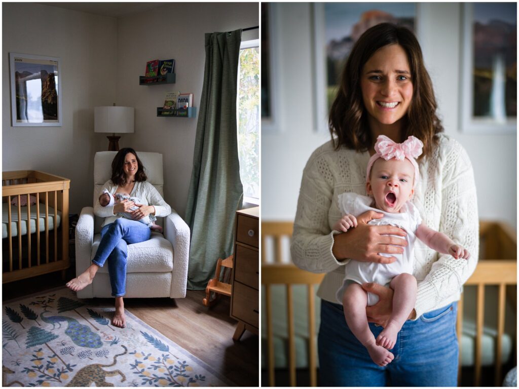 Photo examples for parents who are wondering if their home is too dark for newborn photos. 