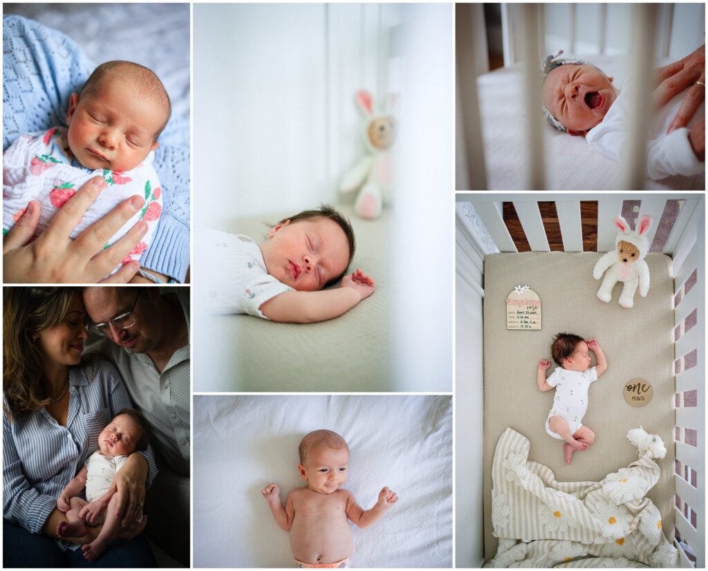 Photo collage of newborn babies. 